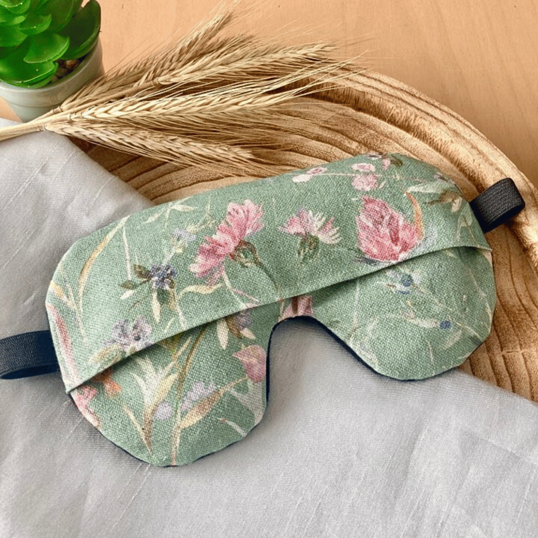 Organic Green Floral - Weighted Eye Mask