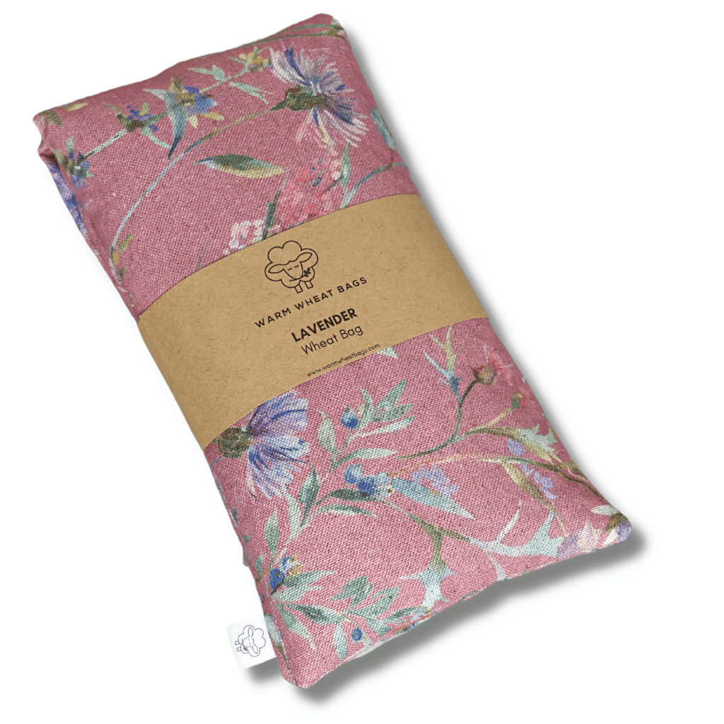 Microwave Wheat Bag with a pink floral design on a transparent background