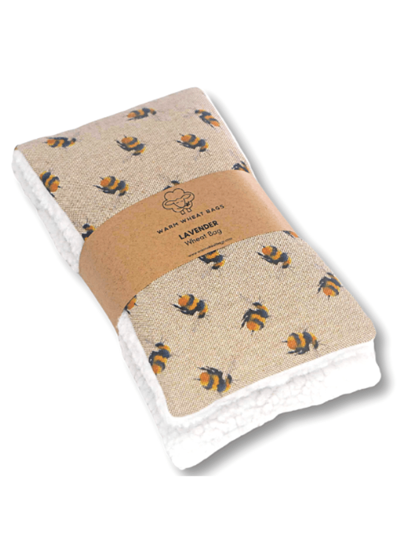 Microwave Wheat Bag with a bees design on a transparent background