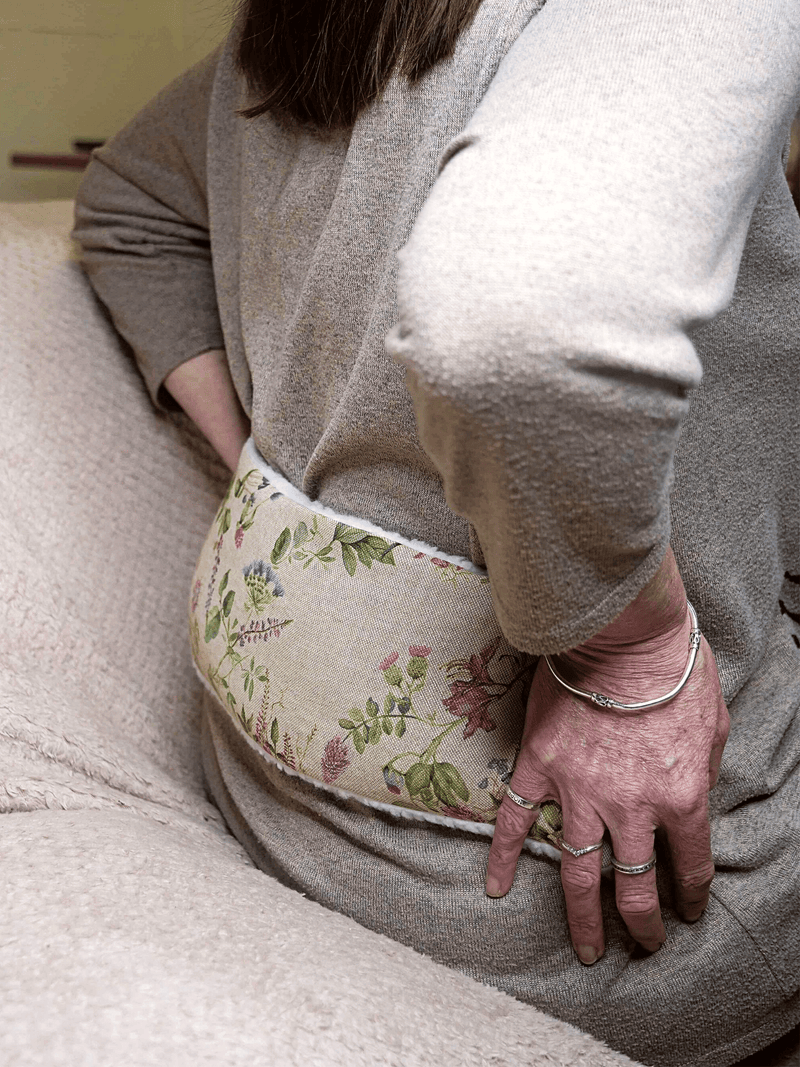 Wheat bag for back pain with floral design