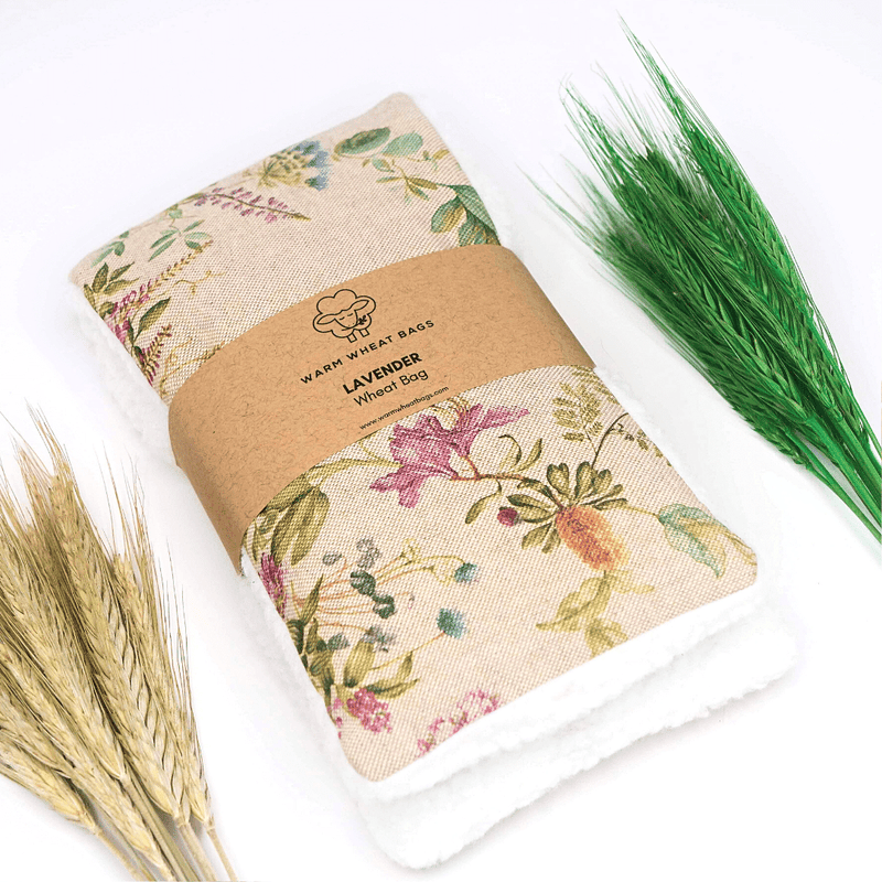 Wheat bag with floral design with wheat