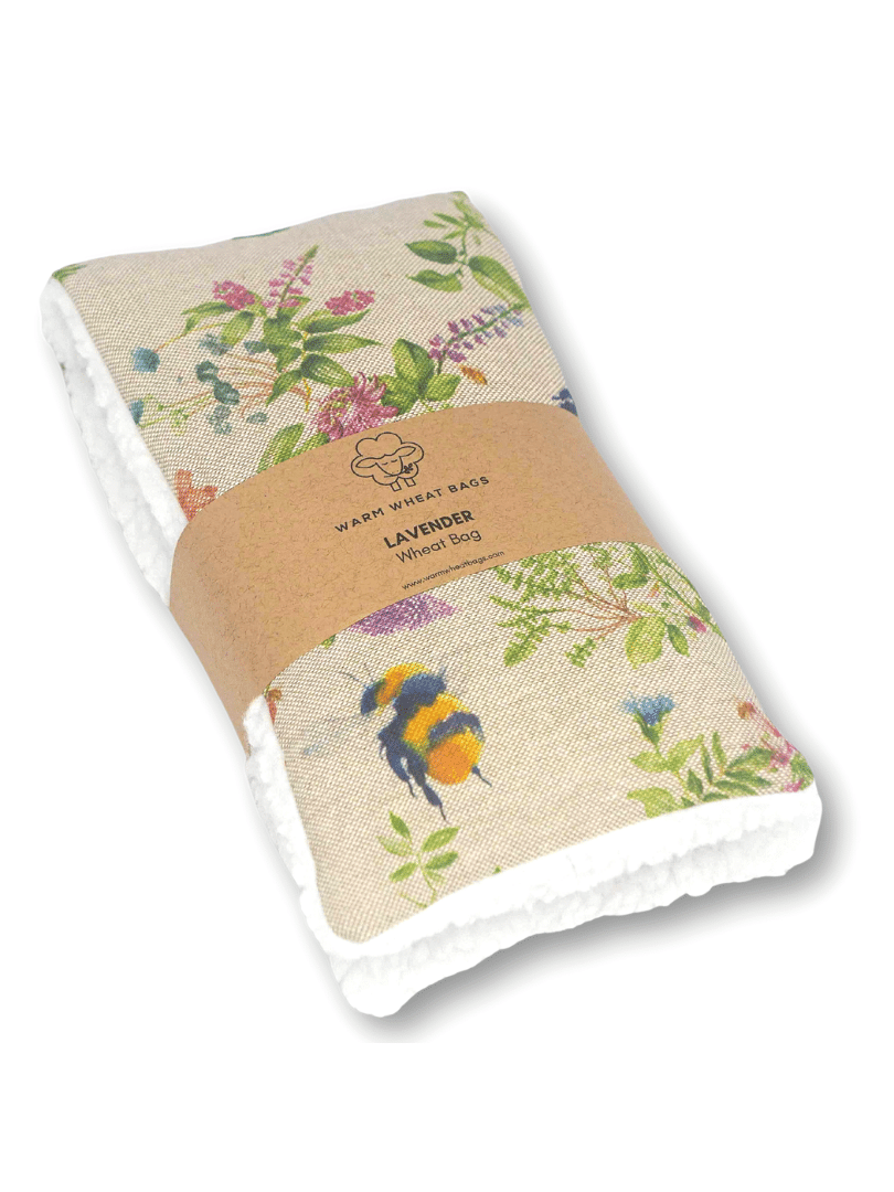 Microwave Wheat Bag with a garden bees design on a transparent background