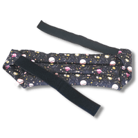 Wearable microwave wheat bag belt with a galaxy design on a transparent background