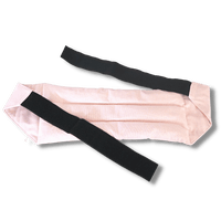 Wearable microwave wheat bag belt with a pastel pink design on a transparent background